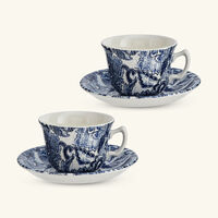 Faded Peony Tea Cups & Saucers Set of 2 ralph lauren home faded peony tea cups saucers set of 2
