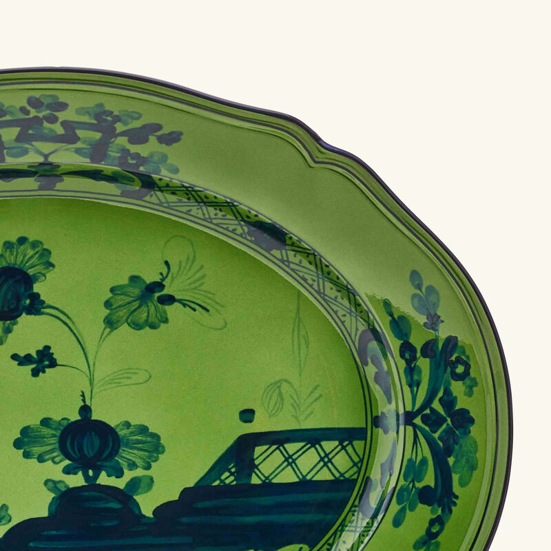 Oriente Italiano Serving Platter Oval Green 29cm ginori 1735 oriente italiano serving platter oval green 29cm