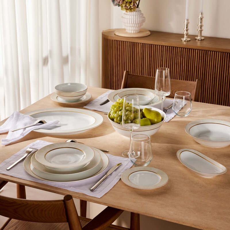 Sauvage Blanc Serving Platter Oval Gold 23cm bernardaud sauvage blanc serving platter oval gold 23cm
