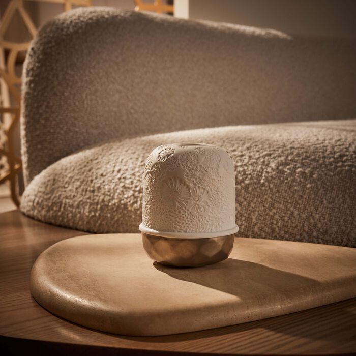 bernardaud zinnias led lamp silver