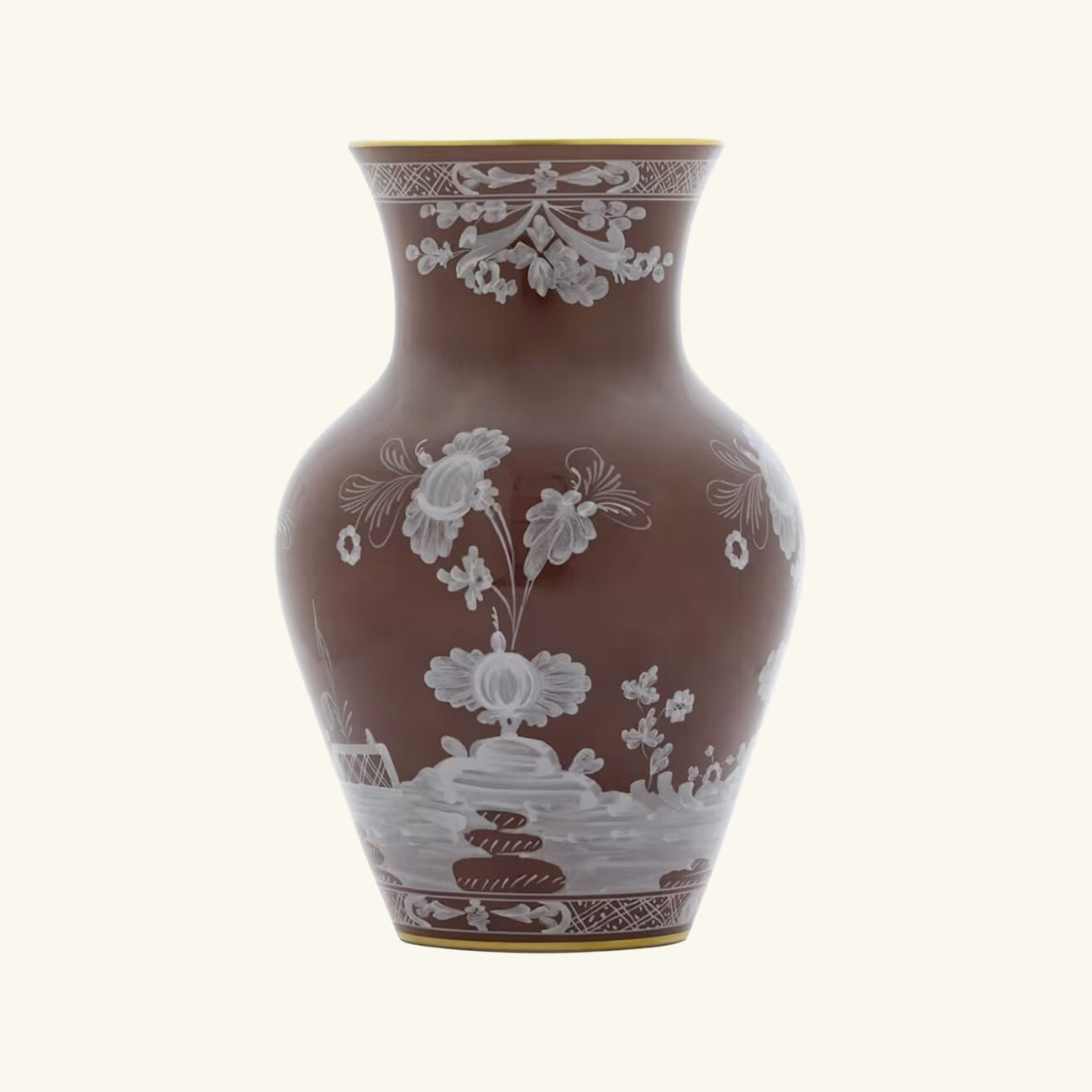 Oriente Italiano Ming Vase Medium Brown ginori 1758 oriente italiano ming vase medium brown