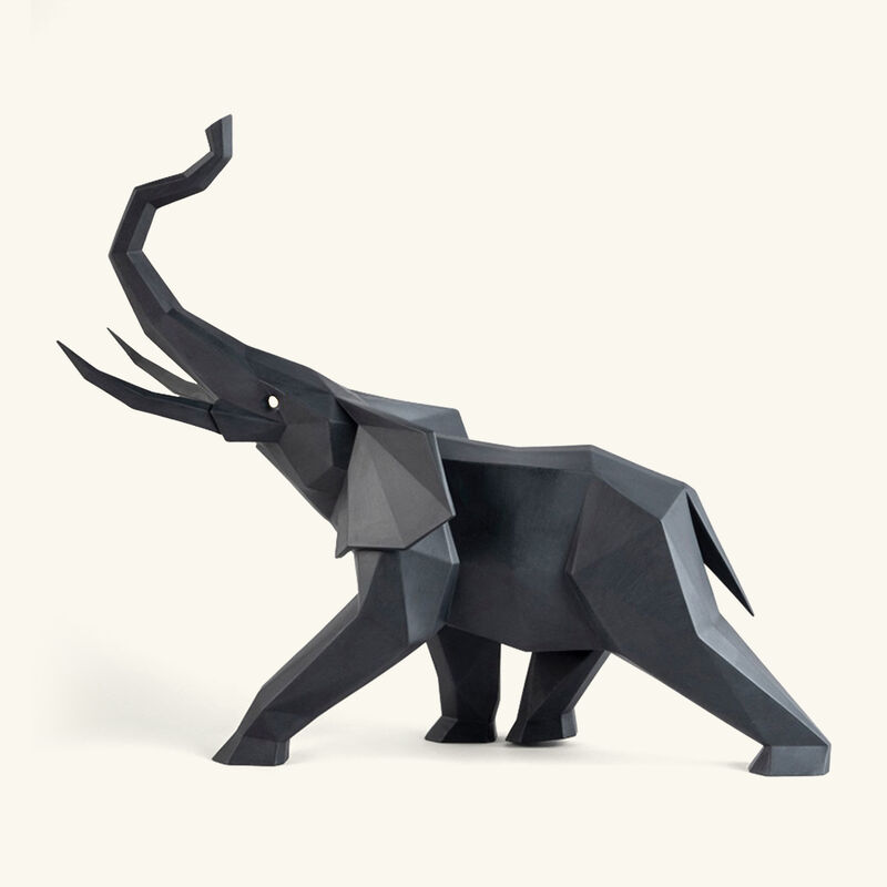 lladro elephant sculpture large black