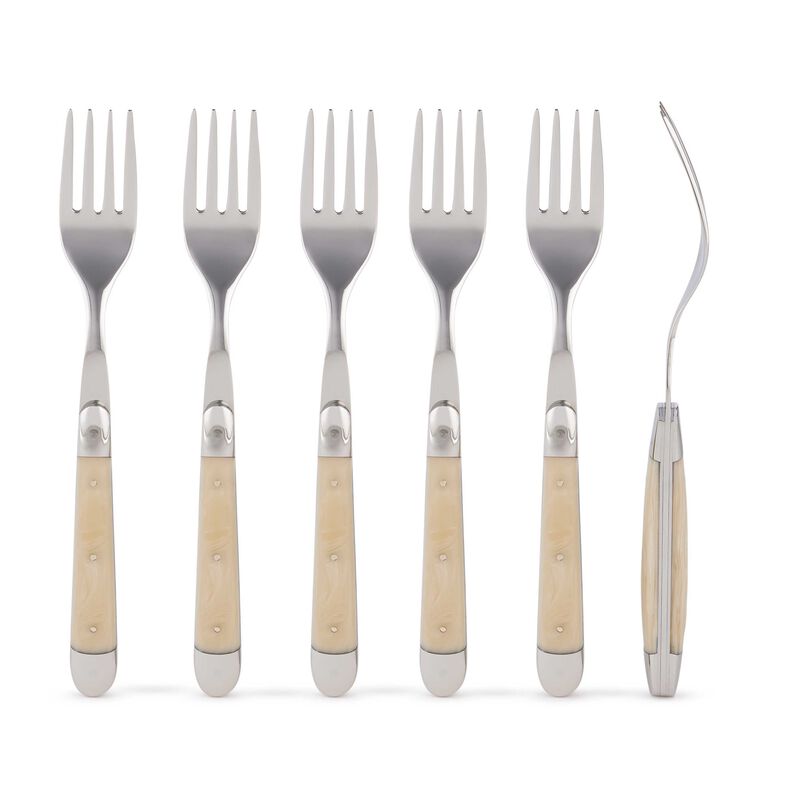 Set of 6 - Acrylic Handle Table Forks, large