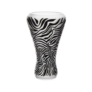 black enamelled Zebre Vase, medium