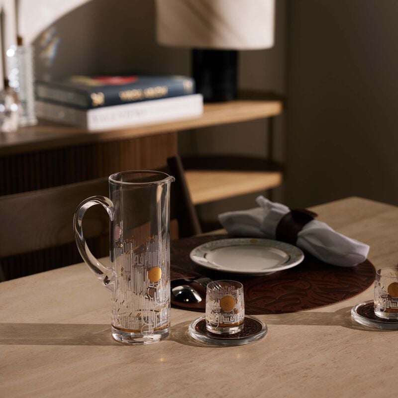 Hayat Drinking Glass and Jug Gold Set of 7 dimlaj hayat drinking glass and jug gold set of 7