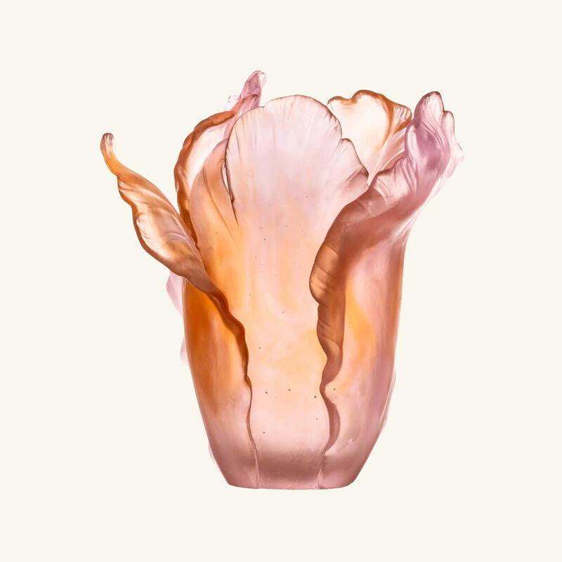Tulipe Vase Amber Pink Large Limited Edition daum tulipe vase amber pink large limited edition