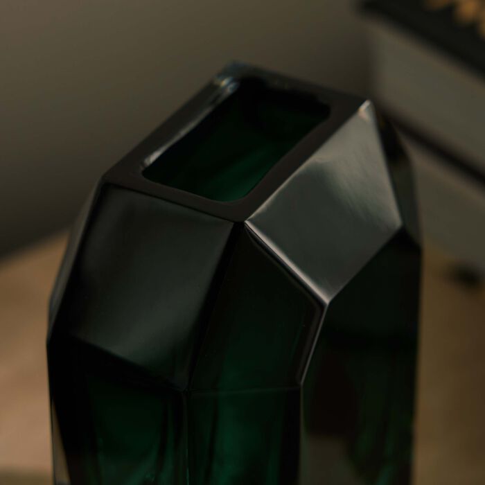 Octogone Bud Vase Small Green baccarat octogone bud vase small green