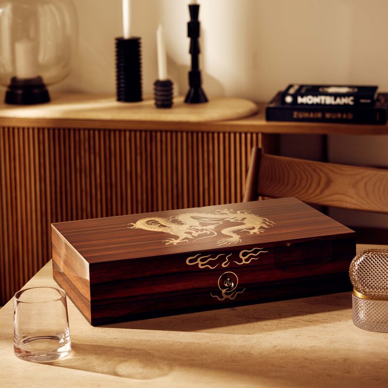 إيلي بلو صندوق حفظ السيجار دراجون باللون البني