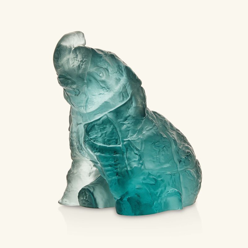 lalique terramineral baby elephant figurine mini blue