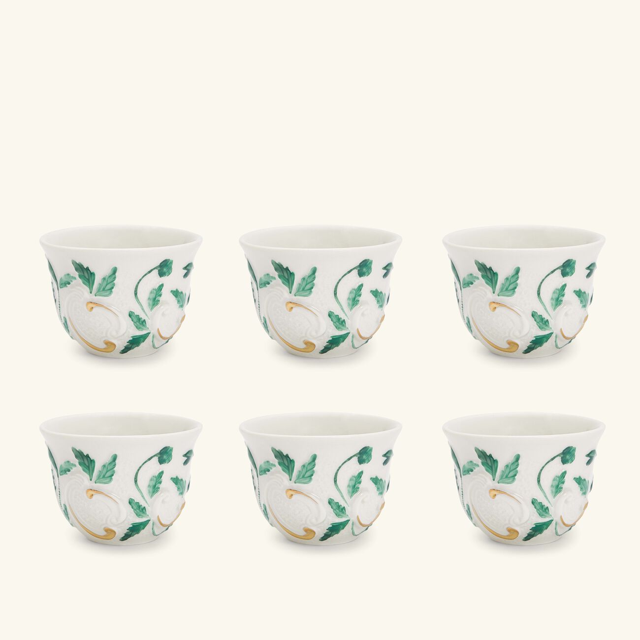 villari taormina arabic coffee cup green set of 6