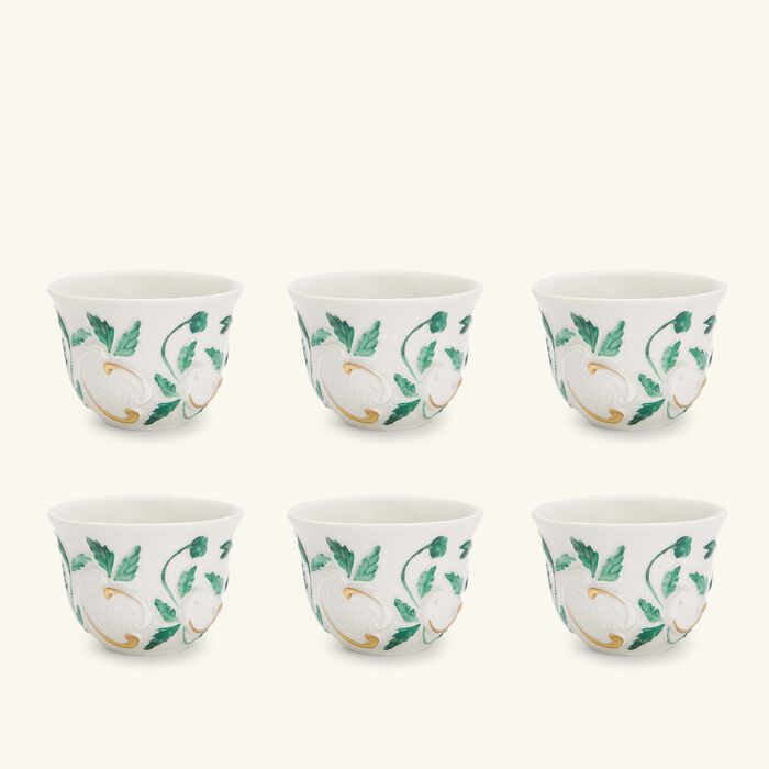 villari taormina arabic coffee cup green set of 6