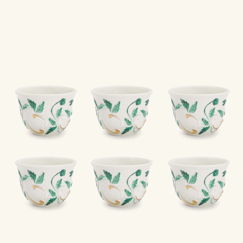villari taormina arabic coffee cup green set of 6