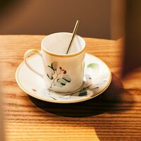 bernardaud jardin indien coffee cup   saucer green