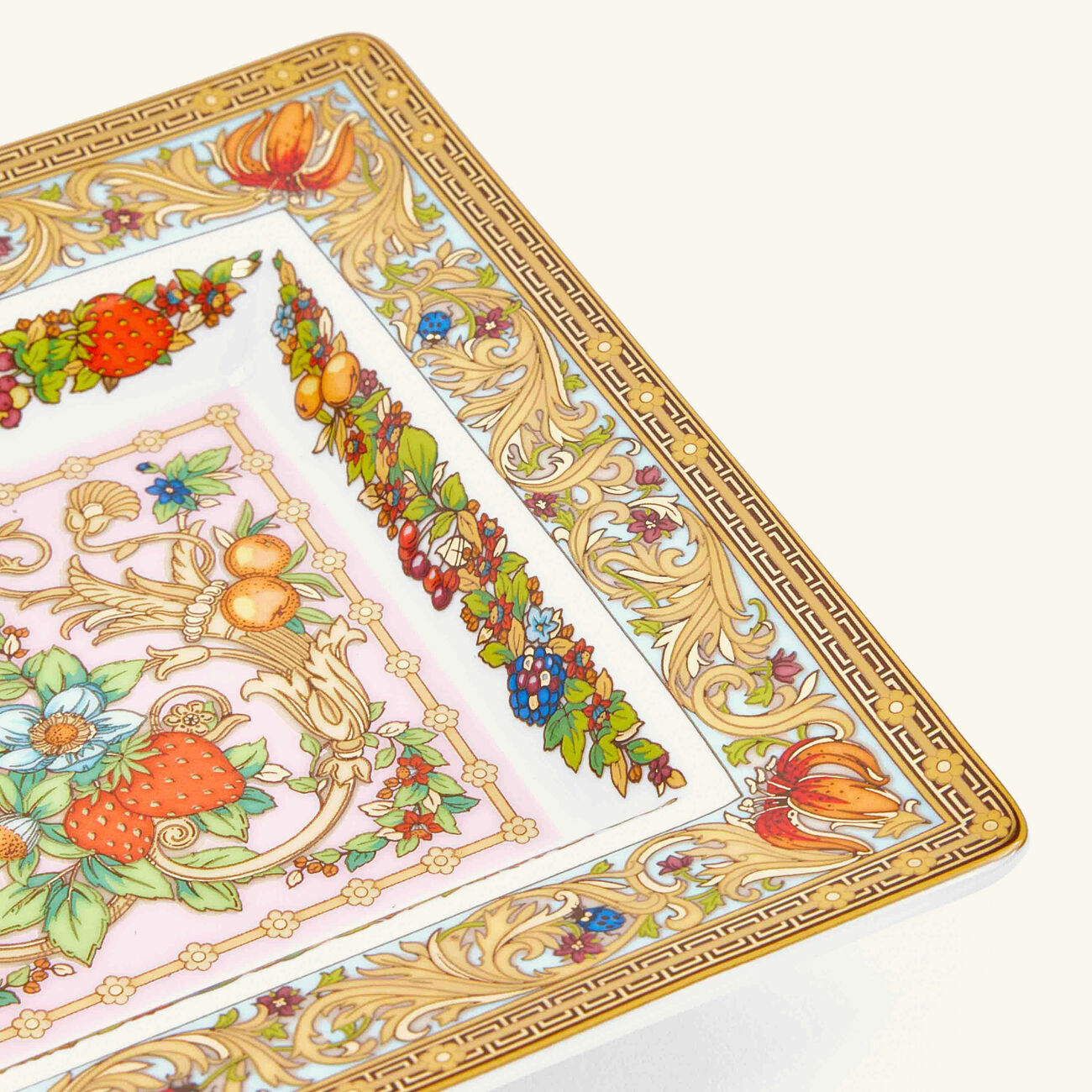 le jardin de versace trinket tray square small pink