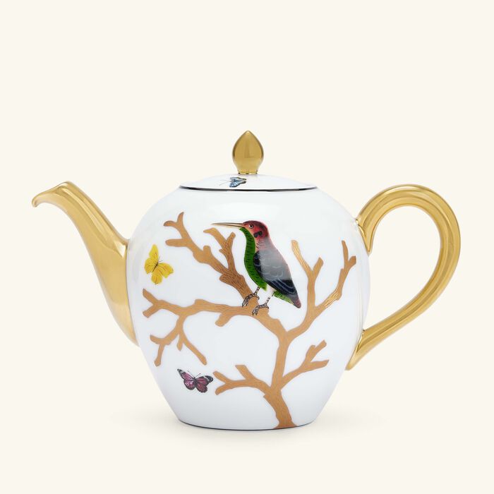 Aux Oiseaux Tea Pot Gold bernardaud aux oiseaux tea pot gold