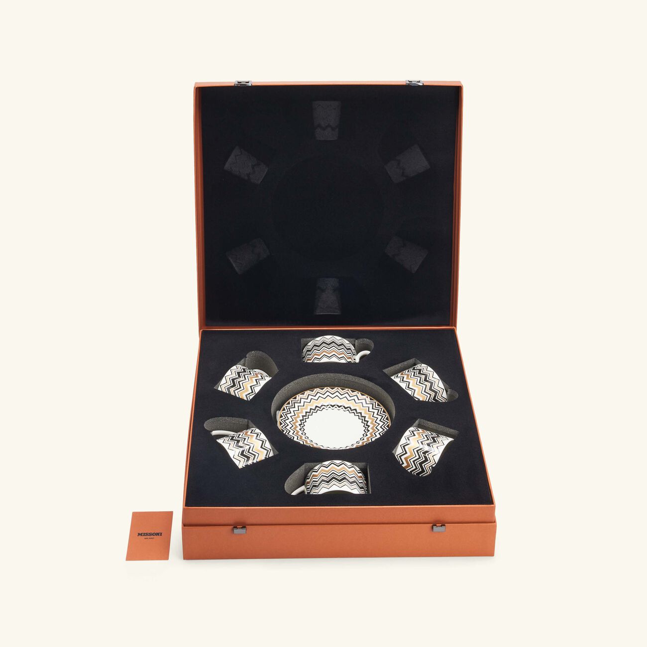 missoni home zig zag gold tea cup   saucer gold set of 6