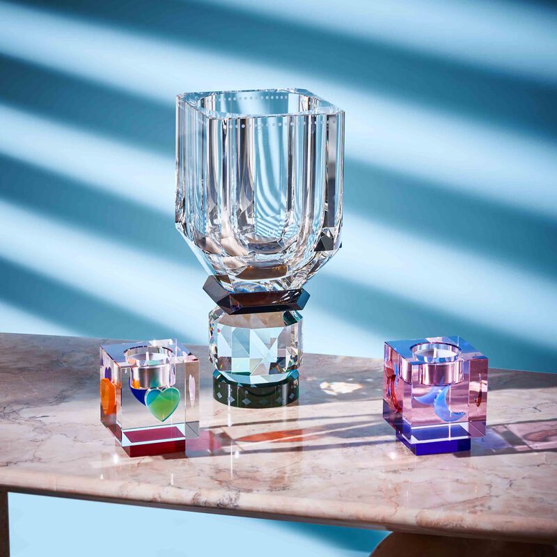 reflections copenhagen lea moon tea light holder pink