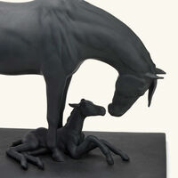 lladro mare and foal sculpture medium black