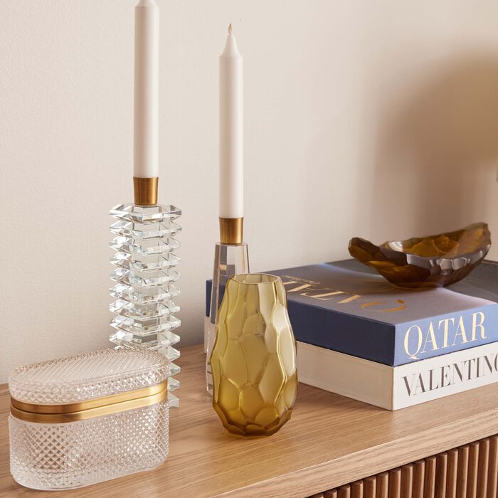 lalique terramineral silex vase small amber