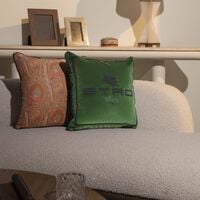 etro sponge embroided cushion green