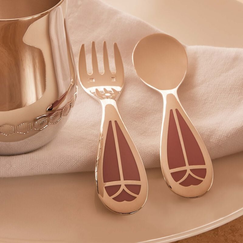 Quartz Talisman Baby Flatware Pink Set Of 2 christofle quartz talisman baby flatware pink set of 2