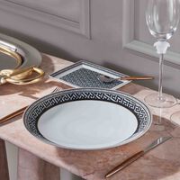 فيرساتشي طبق الضيافة لا جريكا سيغنتشر دائري أبيض 28 سم