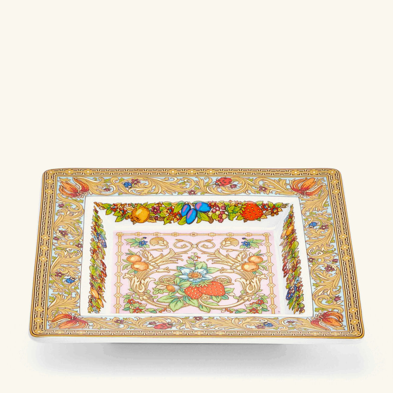 le jardin de versace trinket tray square small pink