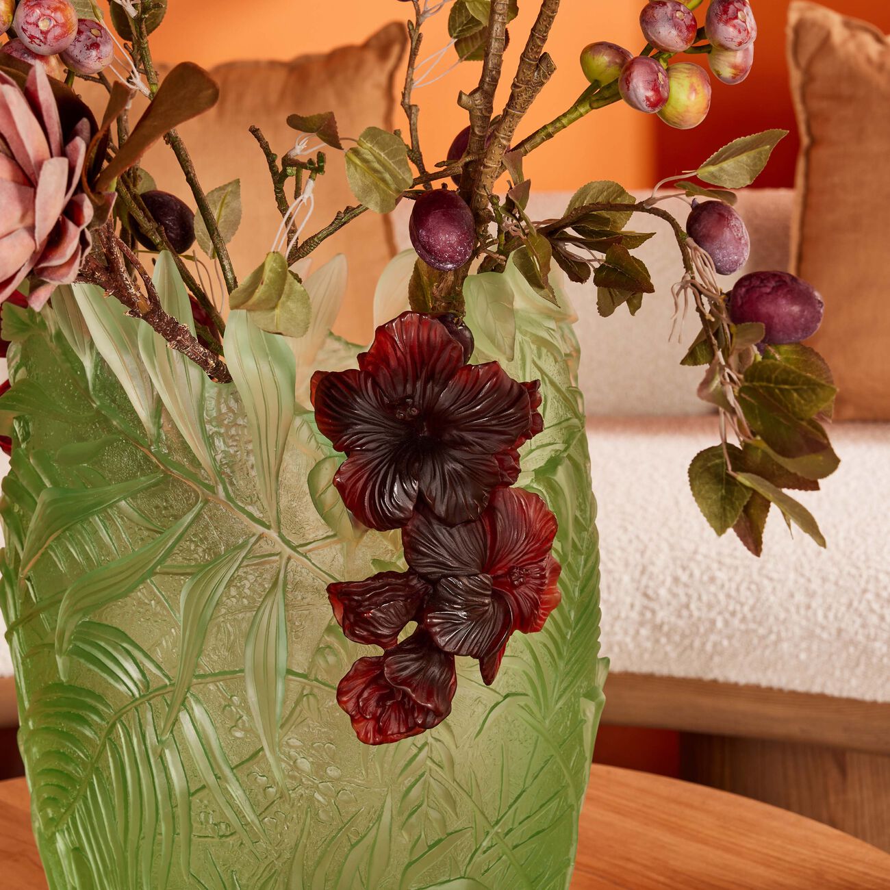 Hibiscus Vase Medium Green daum hibiscus vase medium green