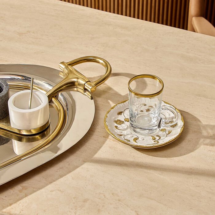 Taormina Tea Cup & Saucer Gold villari taormina tea cup saucer gold