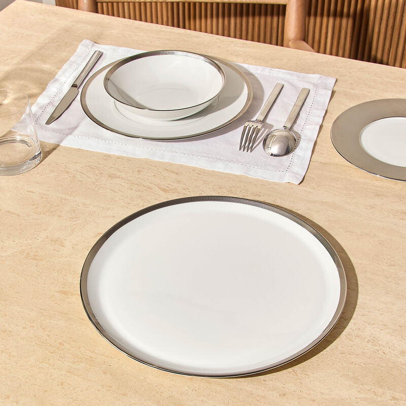 bernardaud maille platine serving platter round white 32cm