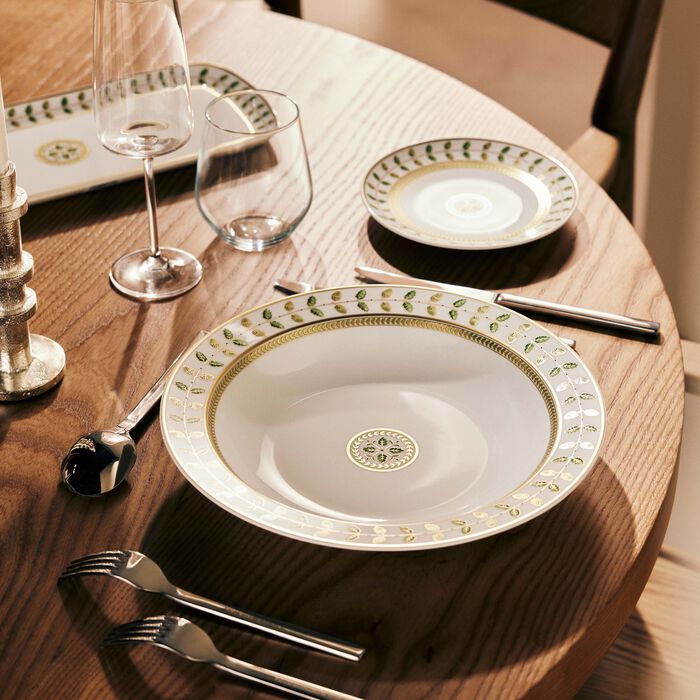 bernardaud constance deep dish round green 29cm