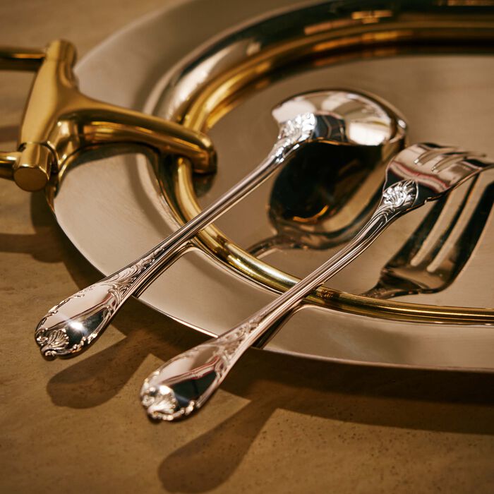 christofle marly silver plated serving fork
