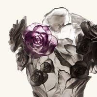 Rose Passion Vase Medium Grey daum rose passion vase medium grey