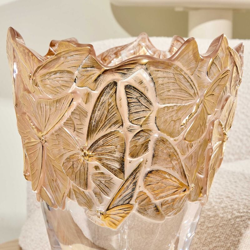 Papillons Vase Large Gold - Limited Edition 90 Pieces lalique papillons vase large gold limited edition 90 pieces