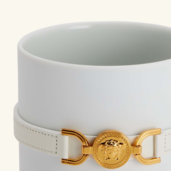 فيرساتشي مزهرية ميدوزا 95 مستديرة صغيرة باللون الأبيض