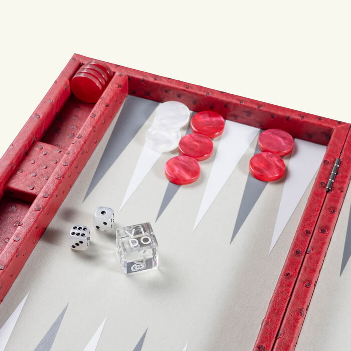 vido carmine ostrich backgammon set