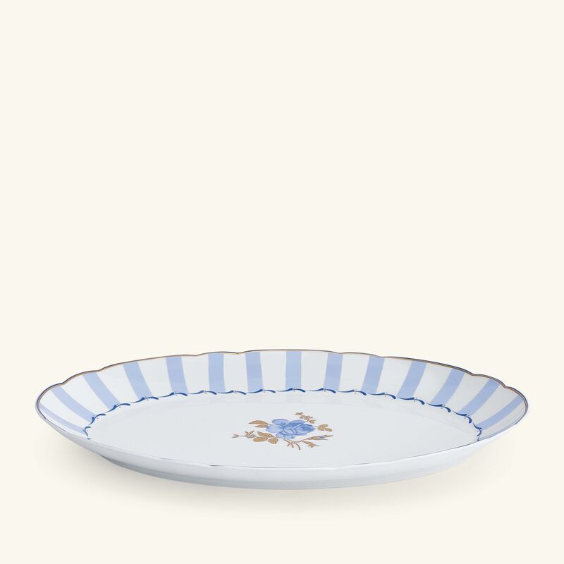 bernardaud brocante serving platter oval blue 33cm