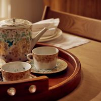 bernardaud tea cup   saucer blue set of 4