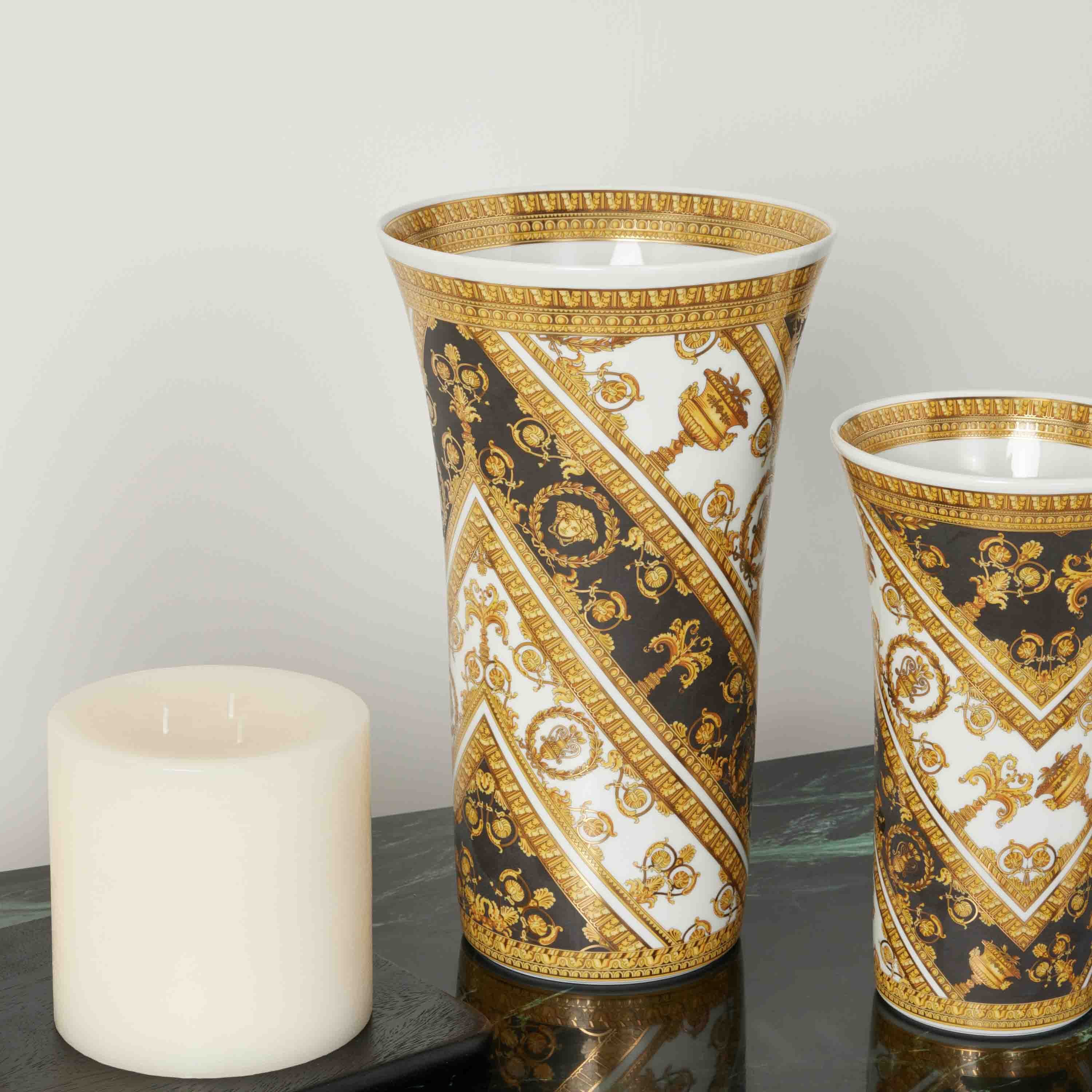 VERSACE 花瓶 VANITAS ANIVERSARY Versace I Love Baroque Vase Medium Black | Tanagra UAE