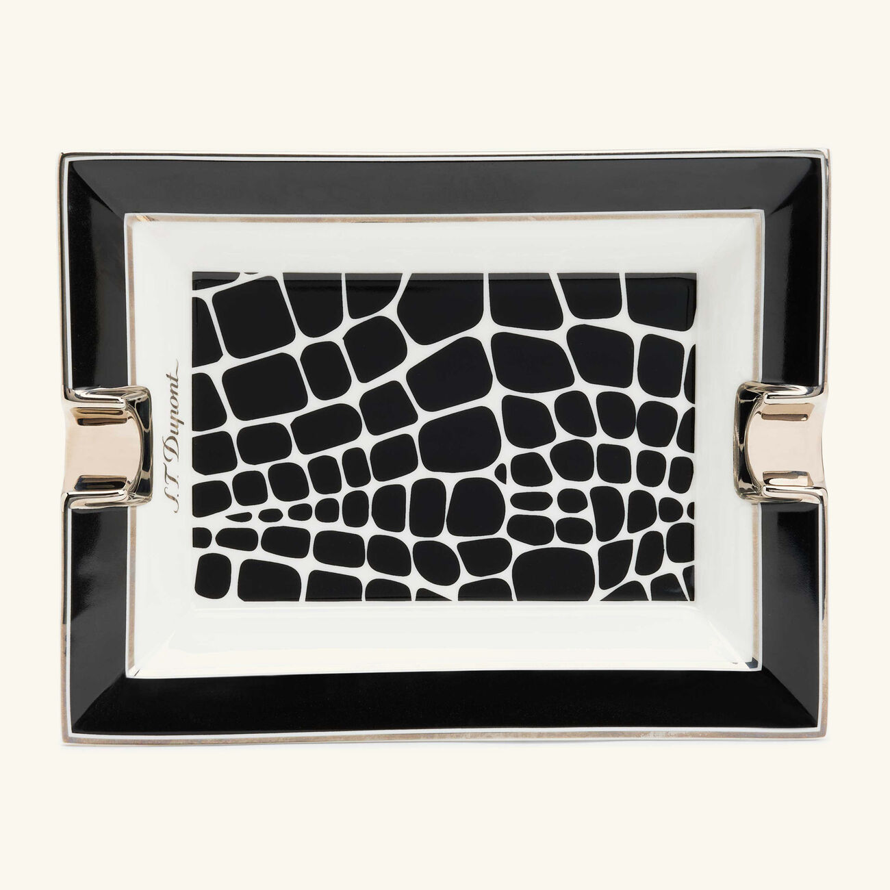 Crocodile Ashtray Rectangular Mini Black st dupont crocodile ashtray rectangular mini black