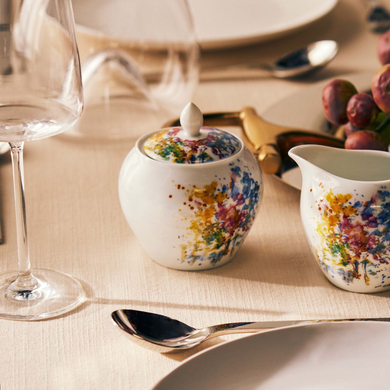 Bouquet De Fleurs Sugar Bowl Yellow bernardaud bouquet de fleurs sugar bowl yellow