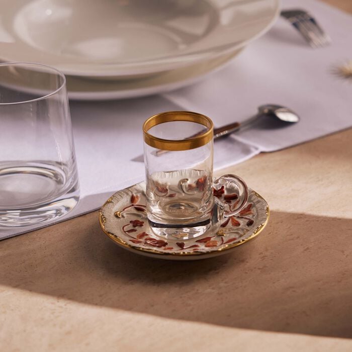 Taormina Arabic Tea Cup & Saucer Red villari taormina arabic tea cup saucer red