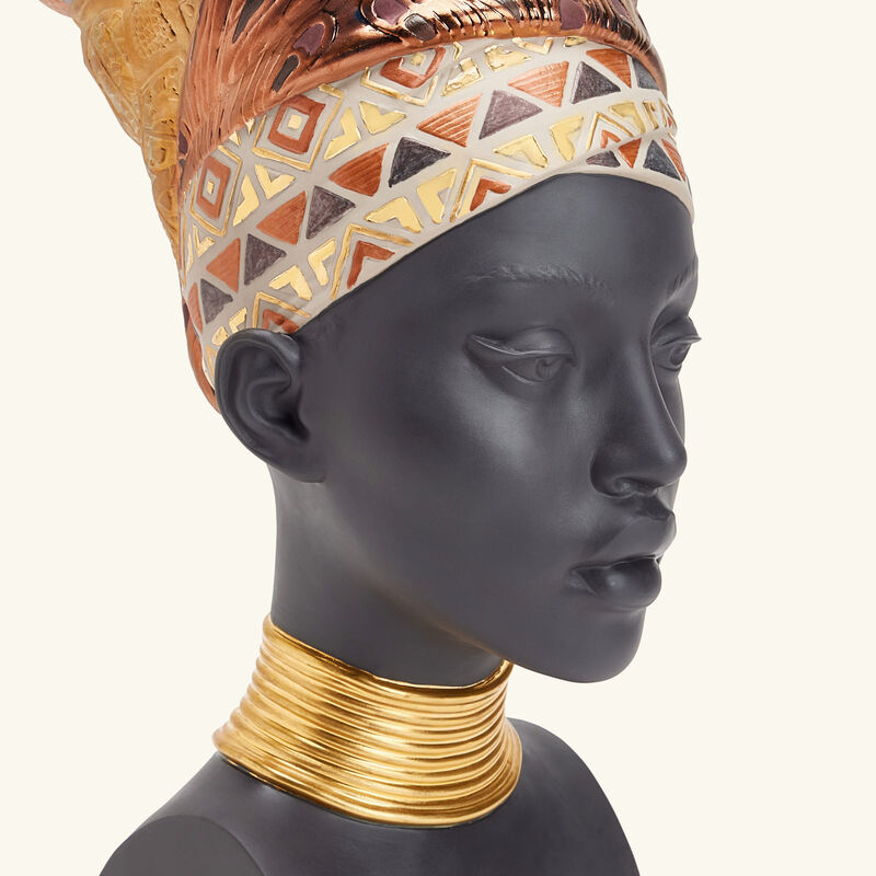 African Soul Sculpture Large Black lladro african soul sculpture large black