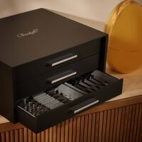 America 75 Piece Flatware Set with Ambassadeur Chest Silver Plated christofle america 75 piece flatware set with ambassadeur chest silver plated