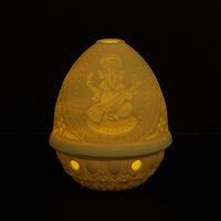 The Spirit Of India Lithophane Votive Light-Veena Ganesha lladro the spirit of india lithophane votive light veena ganesha