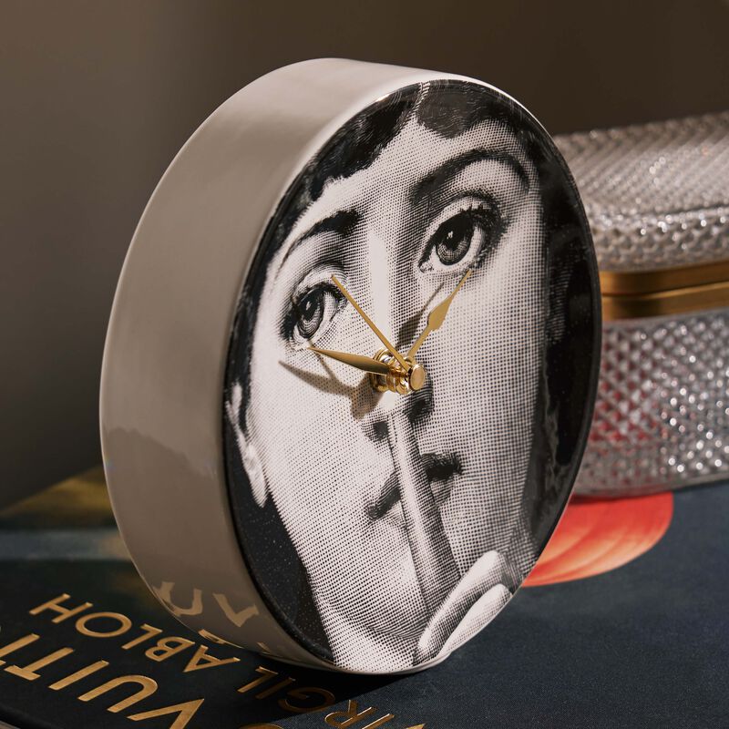 Silenzio Desk Clock Grey fornasetti silenzio desk clock grey