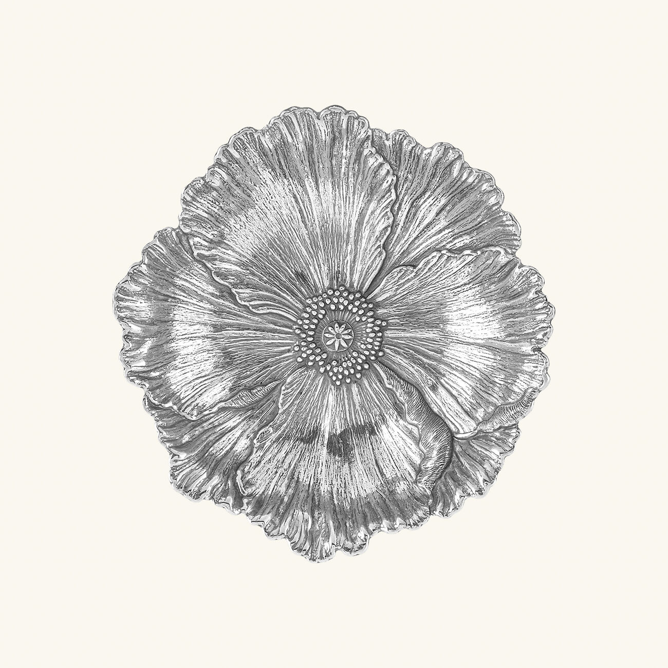 بوتشيلاتي وعاء على شكل زهرة الخشخاش فضي بحجم متوسط