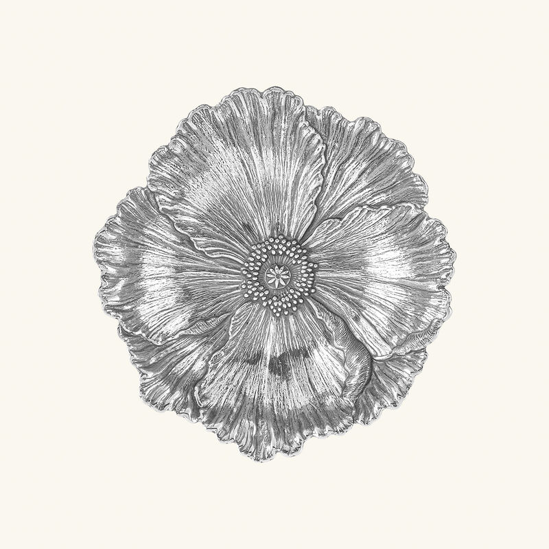 بوتشيلاتي وعاء على شكل زهرة الخشخاش فضي بحجم متوسط
