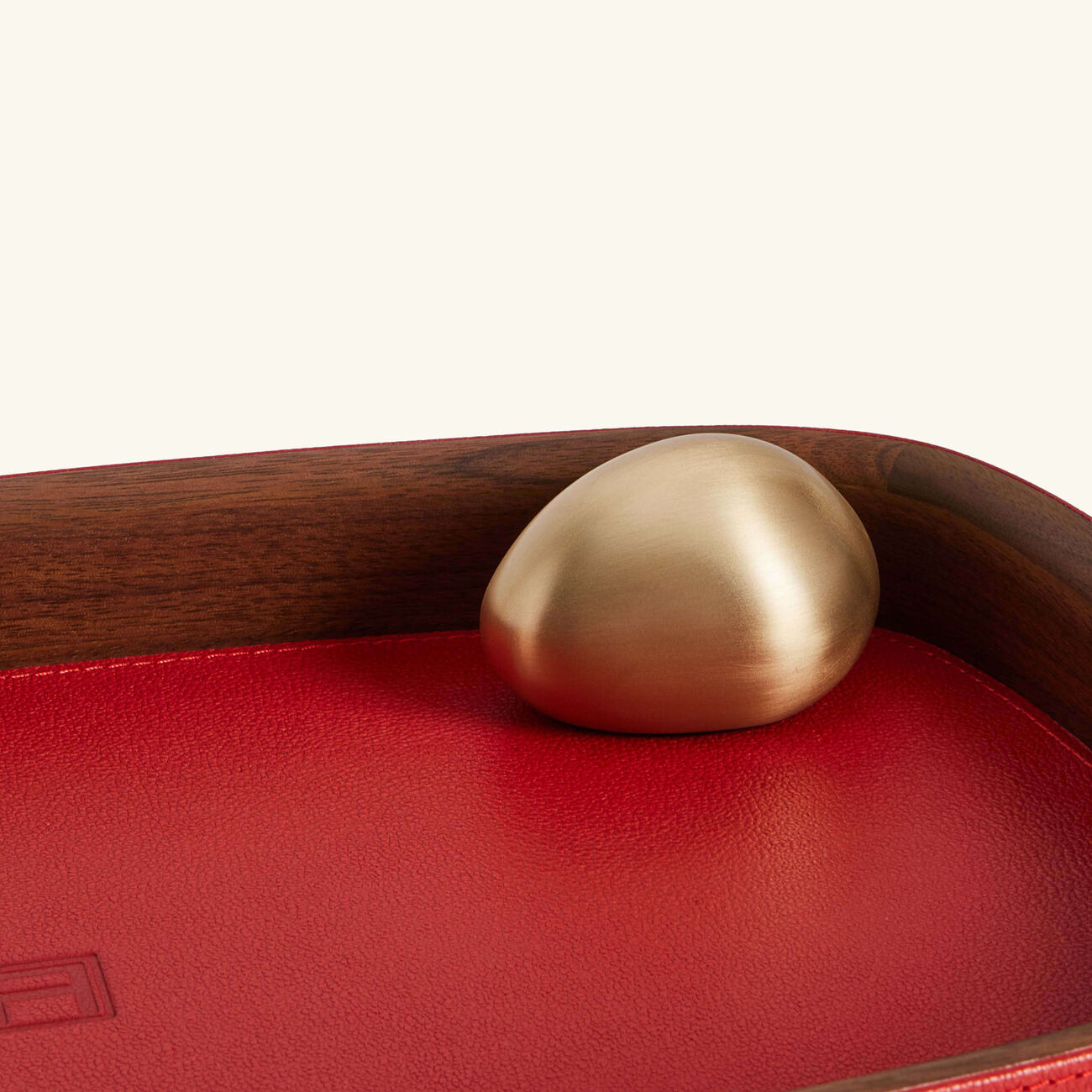 assouline pebble trinket tray rectanglular small red
