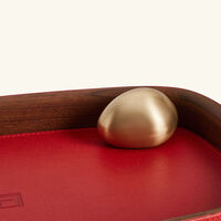 assouline pebble trinket tray rectanglular small red